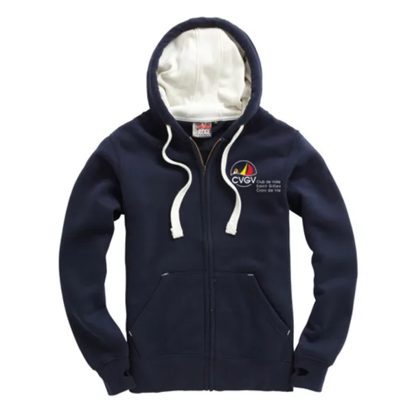 Sweat-shirt zippé premium, logo couleur